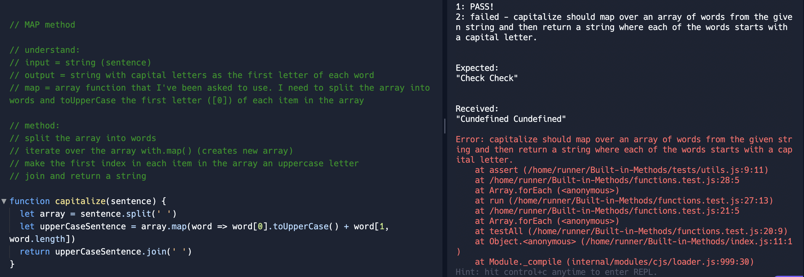 A screenshot showing an error message saying \'cundefined\'